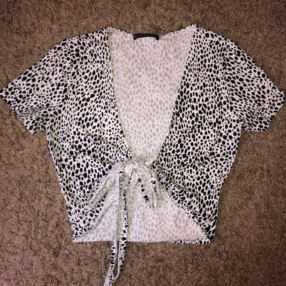 Brandy Melville cow/ cheetah print top